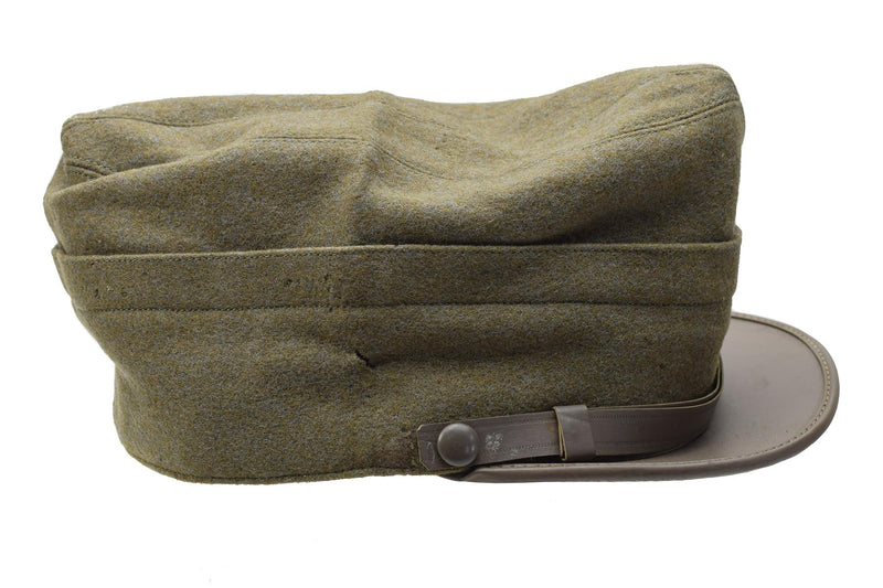 Original italiensk militär snapback -fältlock olivull lättvikt vintage