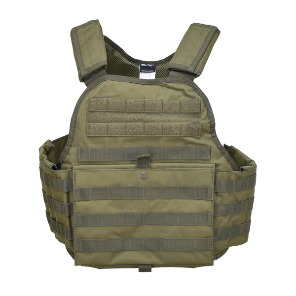 Mil-Tec Military Plate Carrier Tactical Vest Combat Armor Molle System Olive