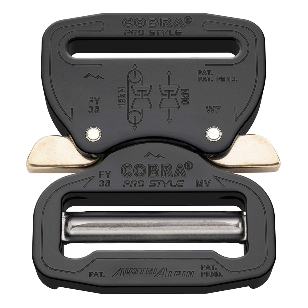 AustriAlpin COBRA PRO STYLE Bältesspänne 38mm XL Aluminium Quick Release Svart