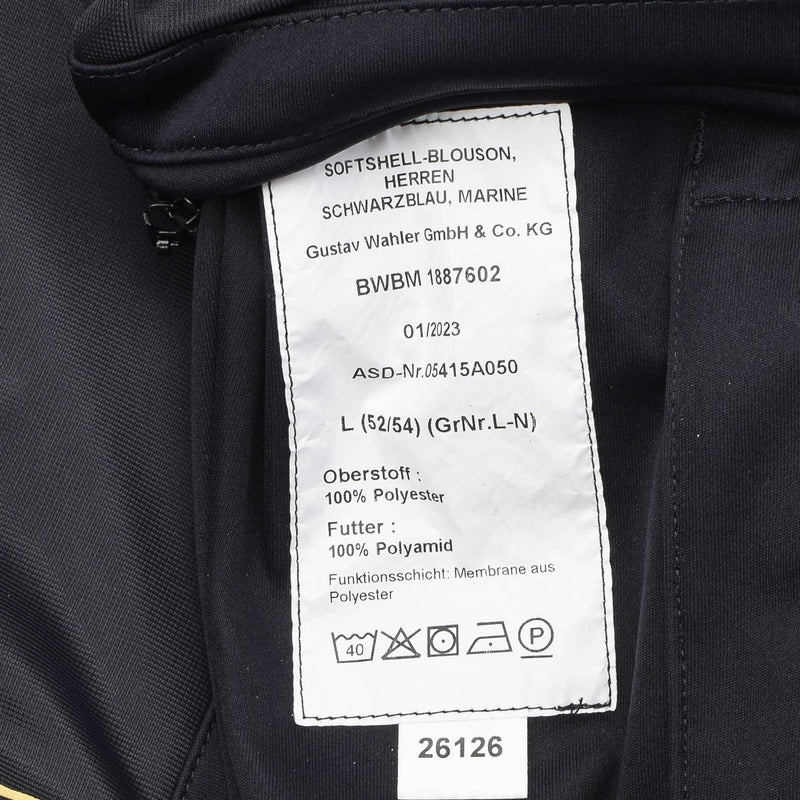 Original German Army Marine Zippe Jacket Black Softshell High Collar Combat New
