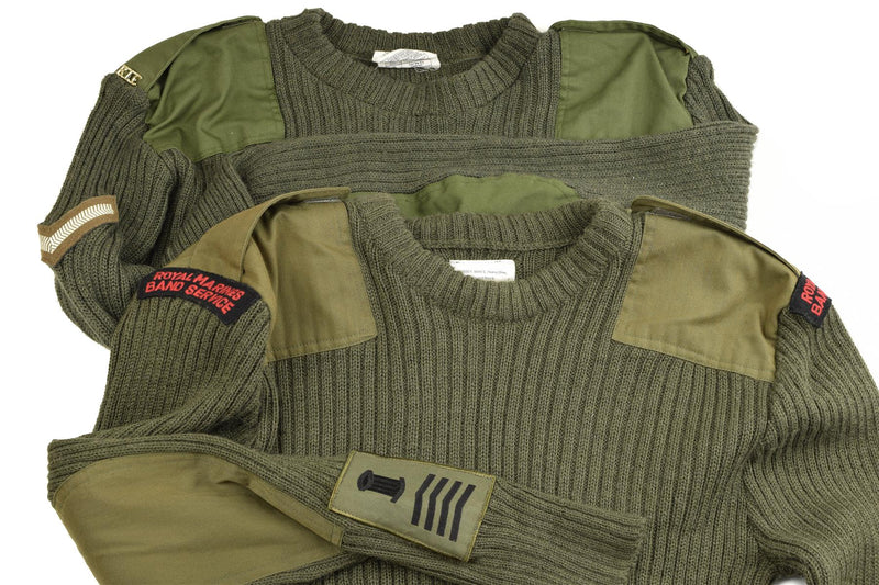 Äkta tröja British Army Pullover Commando Green Olive Wool Men Jumper