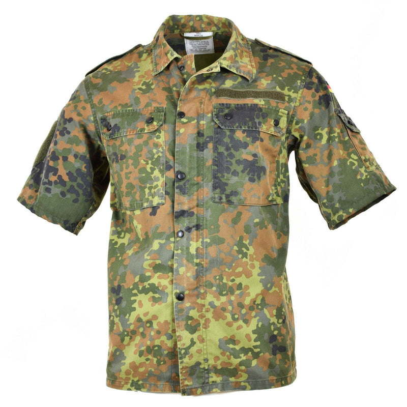 Original German Army Shirt Dragd dragkedja med korta ärmar Combat BW Army Issue