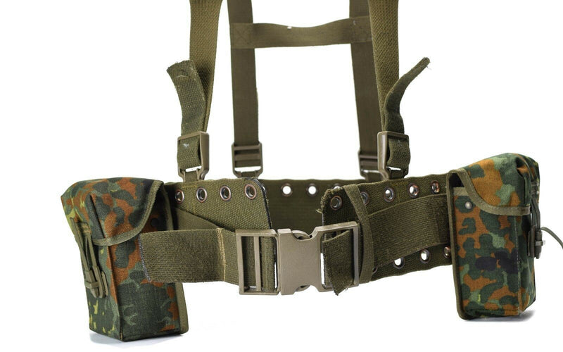 Original German Army Webbing System 4 PCS Tactical Belt Harness Loating Kit