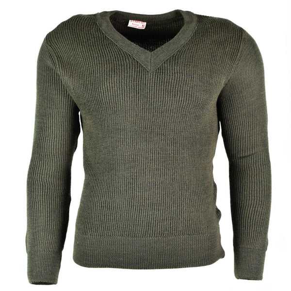 Original French Army Sweater Pullover Jumper Chlorofibre V-halsull