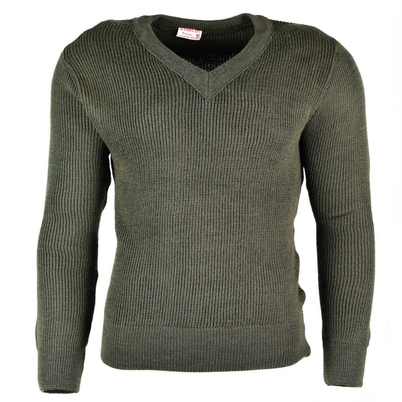 Original French Army Sweater Pullover Jumper Chlorofibre V-halsull
