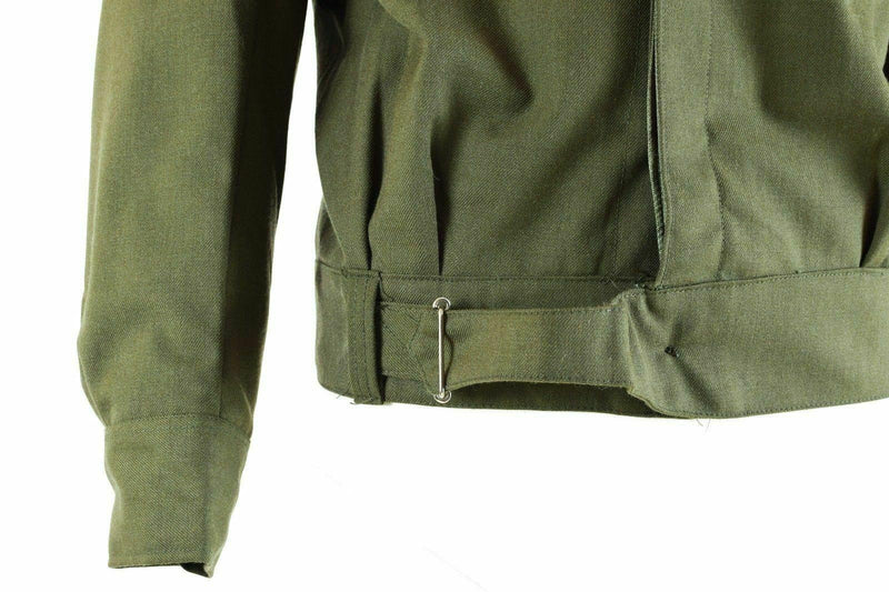 Äkta grekiska arméfält Ike Jacket Gabardine Wool Blaze Olive Military New