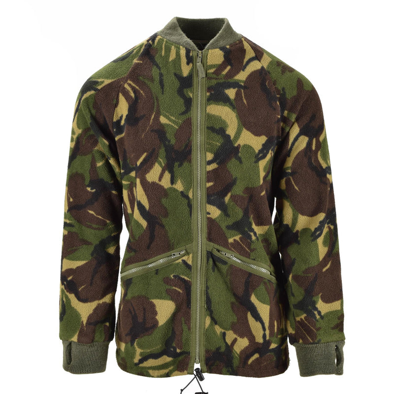 Äkta brittiska Cardigan Army Thermal Jacket Fleece DPM Camo Jumper Men Zip-Up