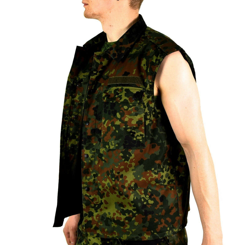 Original tysk armé väst dragkedja flecktarn camo taktisk strid bw armé fråga