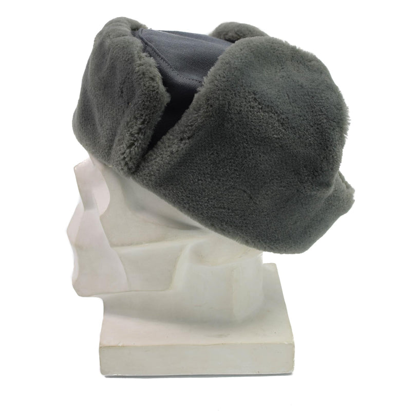 Original East Germany Army Officer Winter Hat Cold Weather Ushanka Faux Fur New