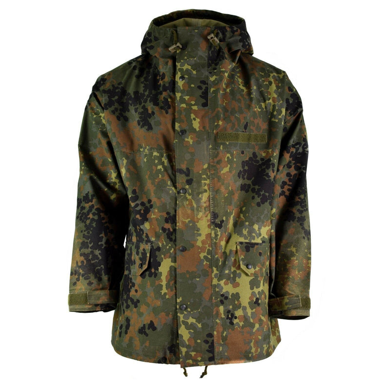 Original German Army Field Jacket Goretex Flecktarn Waterproof Rain Parka Ny