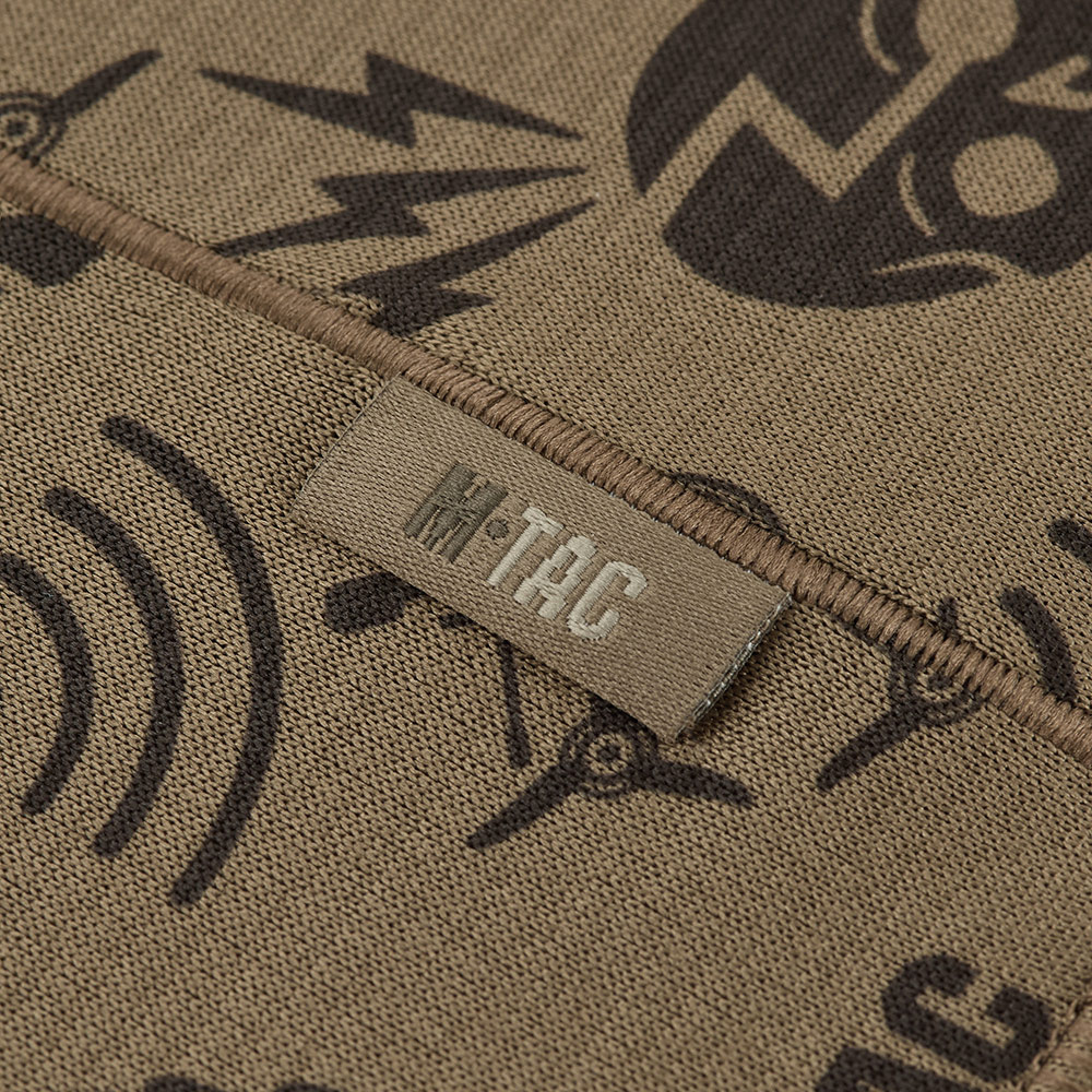 M-TAC Microfleece Hals Damask Drone Mönster Tactical Outdoor Scarf Tan