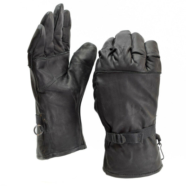 Original US Army Combat Leather Gloves äkta svart läder militär fråga