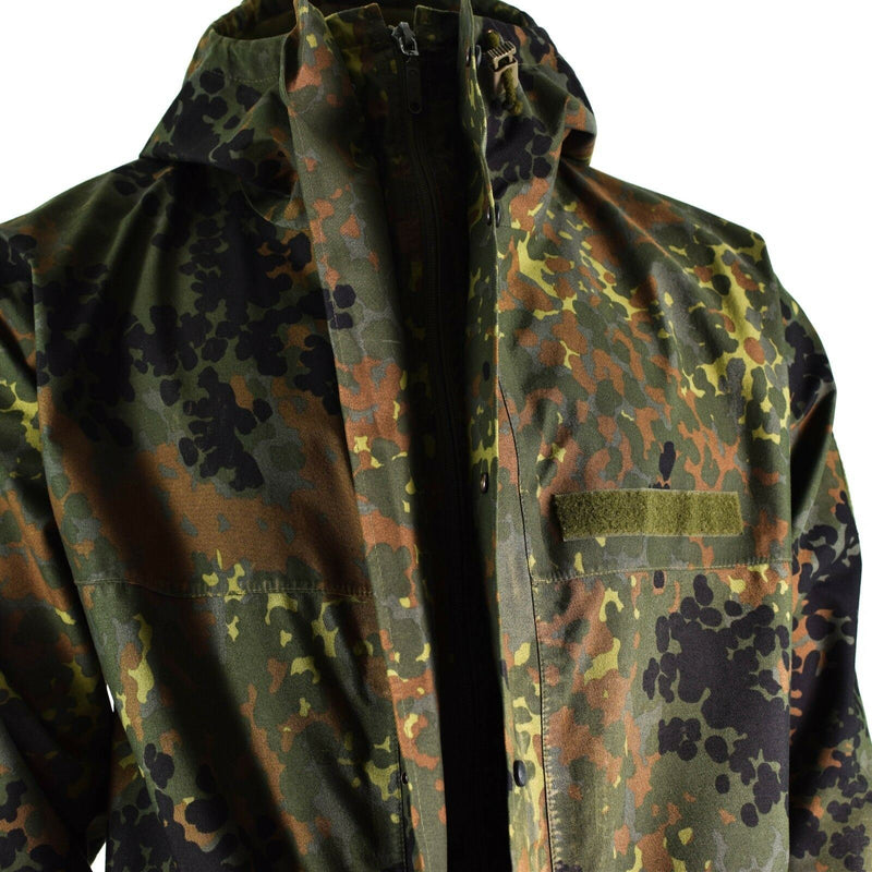 Original German Army Field Jacket Goretex Flecktarn Waterproof Rain Gear Parka