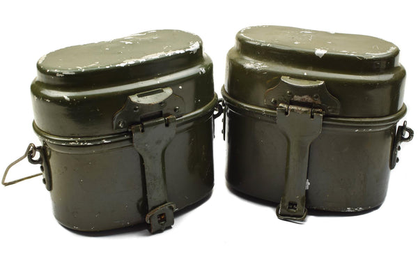 Äkta ungerska arméns mess kit. Aluminium Military Bowler Pot 2st Set