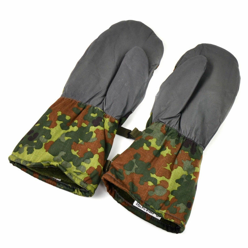 Original tyska armén flecktarn camo mittens bw militär fråga stridshandskar