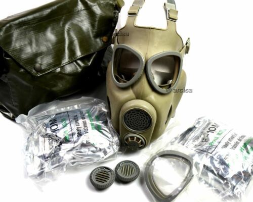 Tjeckiska tjeckoslowakiska arméns militära gasmask M-10. Ny fullständig uppsättning. CZ Gas Mask M10