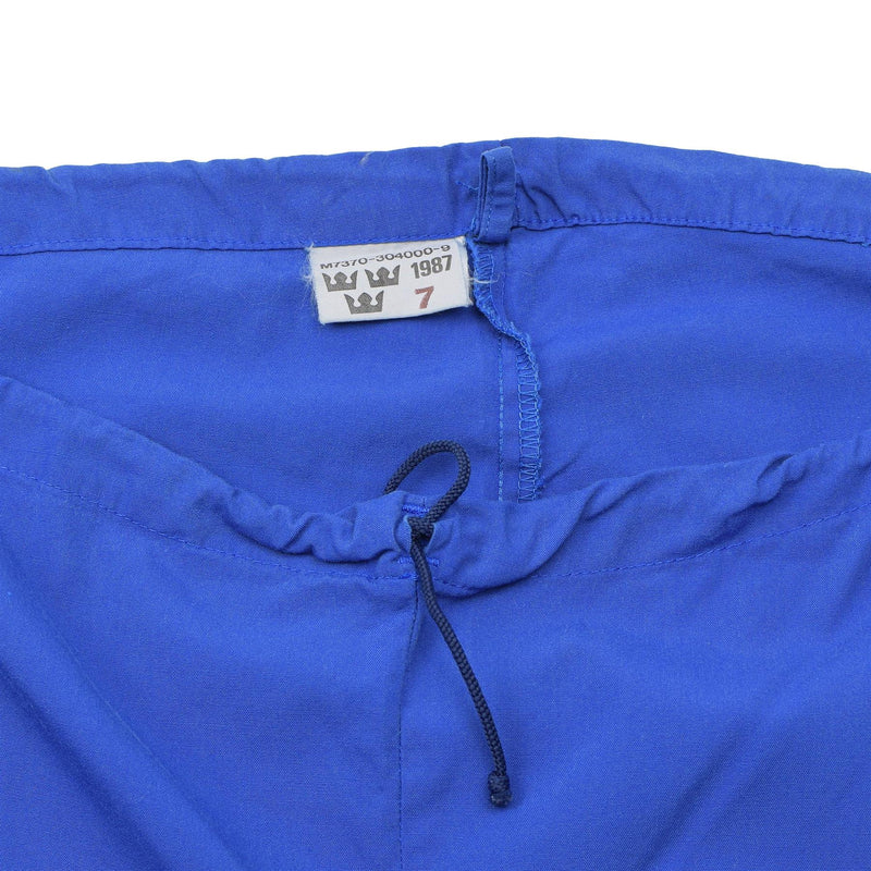 Original Swedish Military Sweatpants Byxor Justerbart midjearbete bär blått