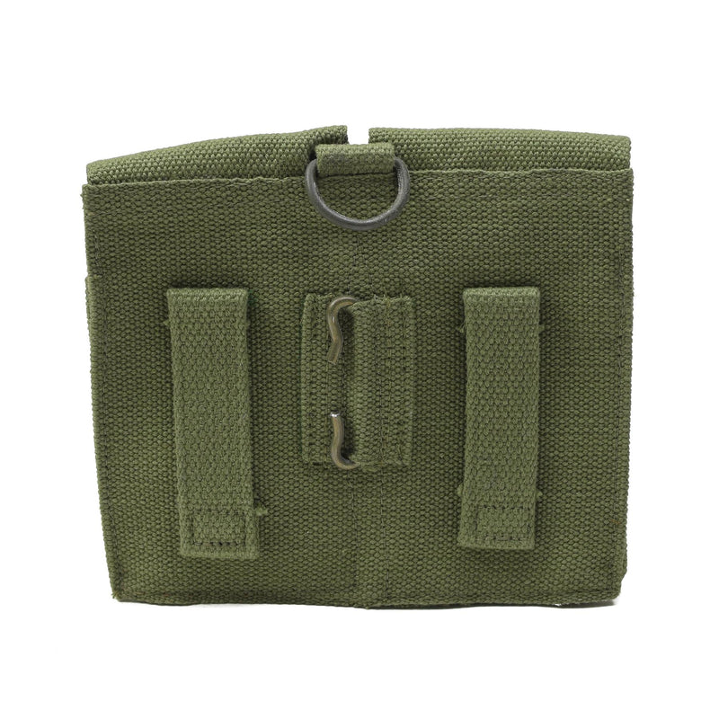 Original Norwegian Army Magazine Pouch Vintage Double Ammo Bag Green Canvas Ny