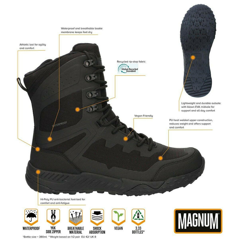 Magnum Ultima 8.0 Vattentät stridsstövlar Vandring Lätt Trek Skoskor Svart
