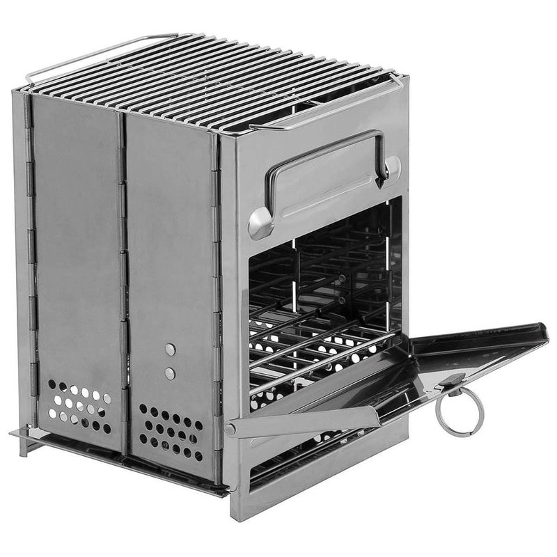 MFH Rocket Stove Rostfritt fällbart BBQ GREA Camping Grill utomhus BBQ Köksredskap