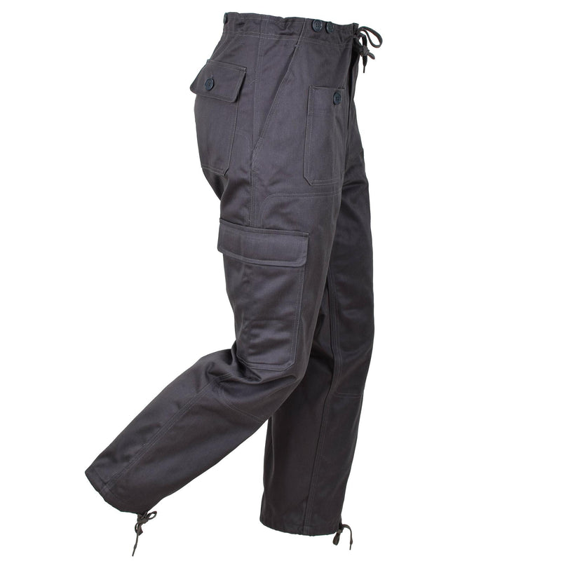 Äkta danska M71 Army Grey Work Pants Justerbar midje vintage byxor nya