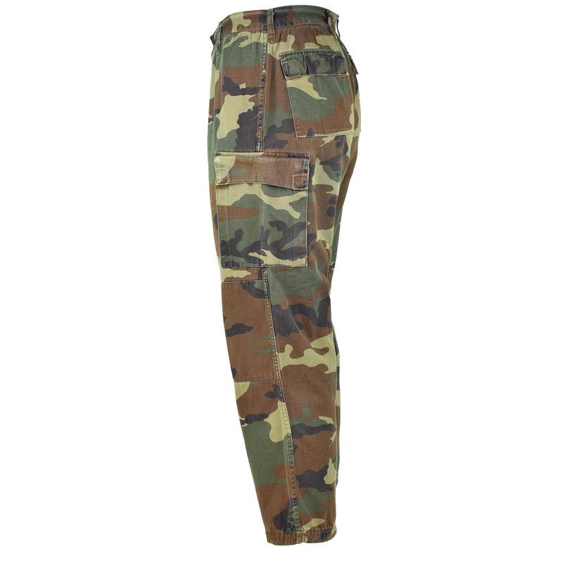 Äkta italienska armébyxor Nato Combat Cotton Woodland Camouflage Field Trousers