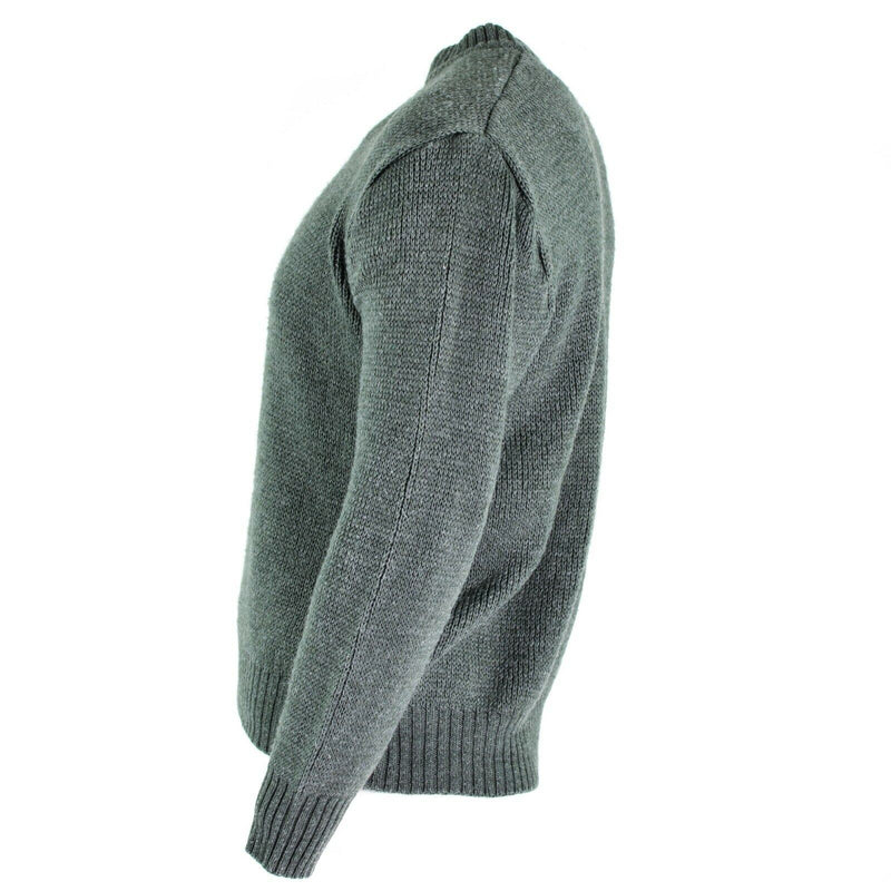 Original Swiss Army Pullover M74 Jumper Grey Virgin Wool tröja med dragkedja