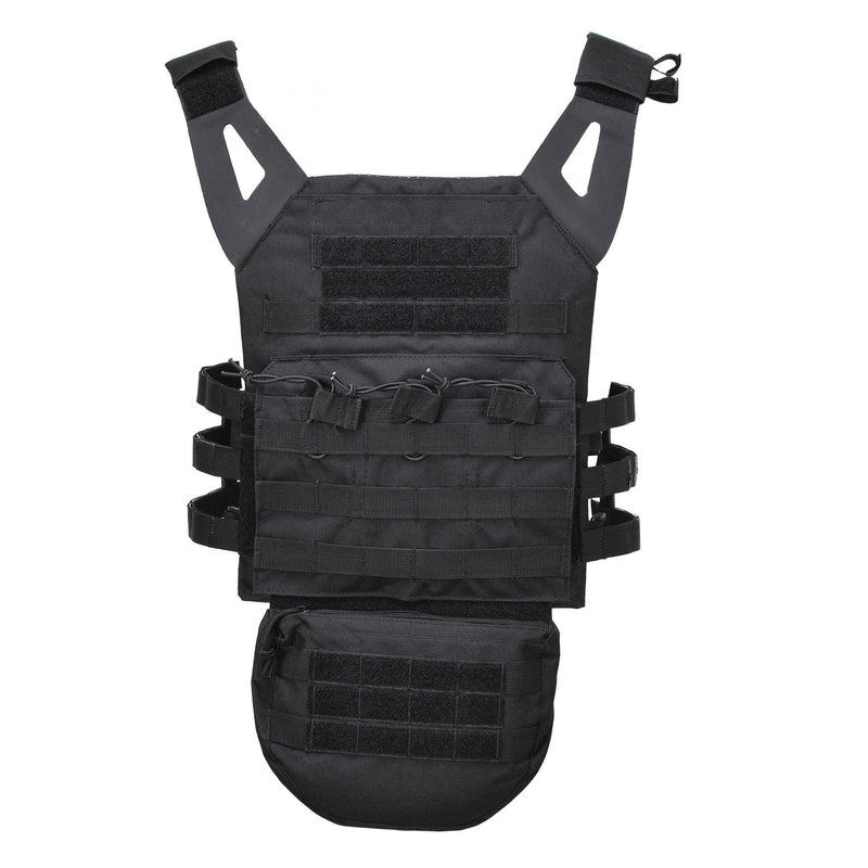 Mil-Tec Dropdown Pouch Liten Tactical Utility Bag Front Panel Molle Type Black