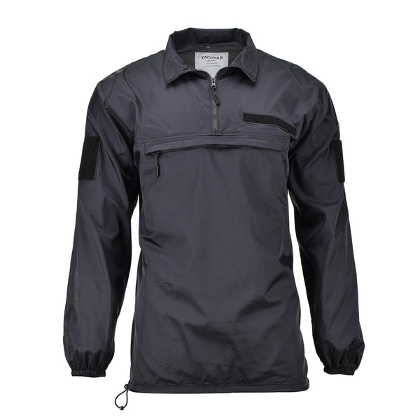 TACGEAR Märke vindtröja svart lätt camping vandring utomhus ripstop smock