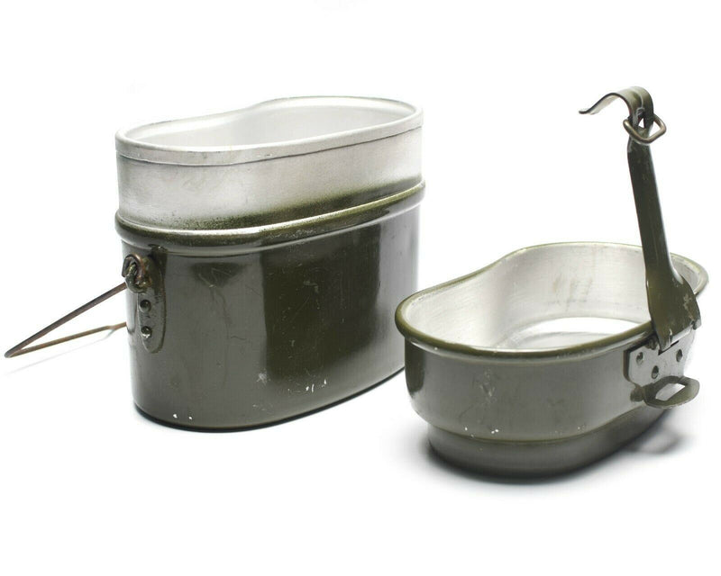 Äkta ungerska arméns mess kit. Aluminium Military Bowler Pot 2st Set