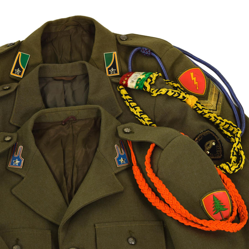 Original italiensk arméjacka brun parade enhetlig klänning ull militär fråga
