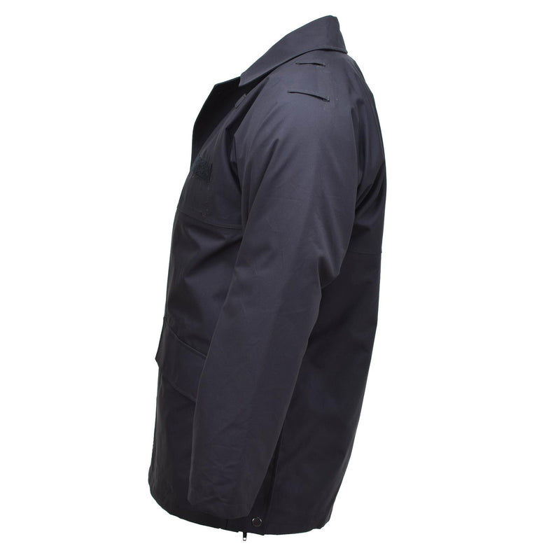 Original British Military Rain Jacket Police Solid Black Fode Waterproof Coat