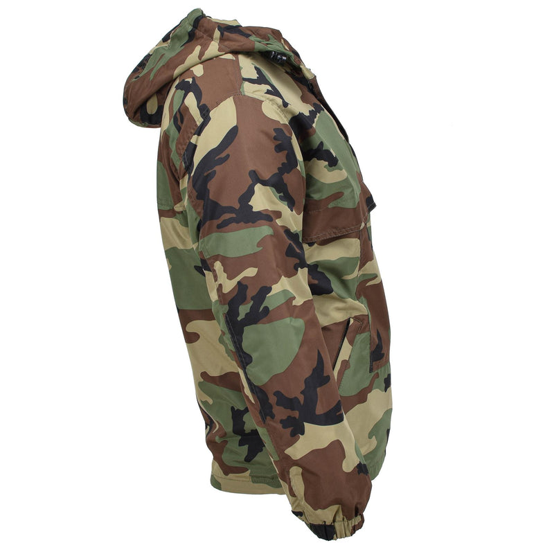 Mil-Tec German Military Combat Jacket Winter Woodland Windproof Hooded fodrad ny