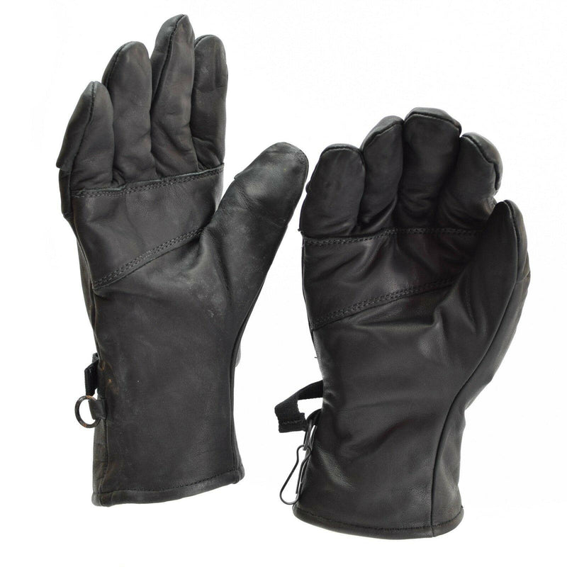Original US Army Combat Leather Gloves äkta svart läder militär fråga