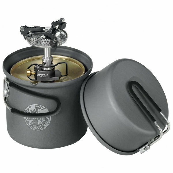 Optimus Crux Lite Tactical Cook System Gas Spis Camping Vandring Woods Burner Pan