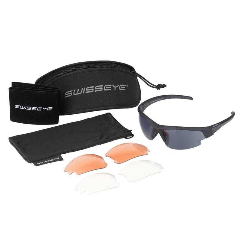 Swiss Eye Ballistic Shooting Glasses Aerodynamiska justerbara gummierade tempel