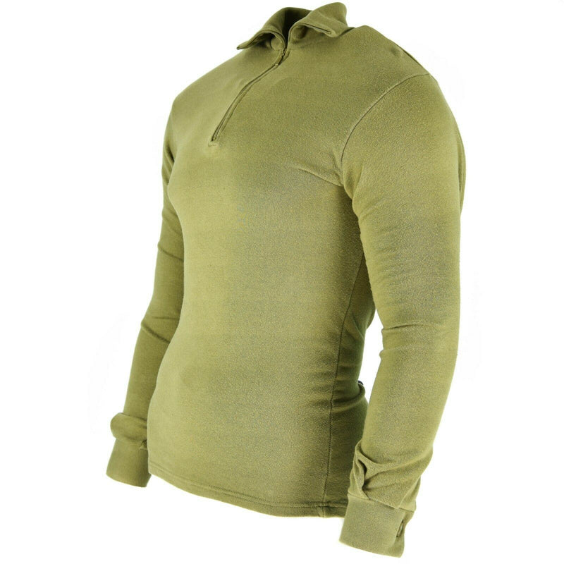 Original British Army Tricot Shirt dragkedja undertröja dragkedja termisk grön od
