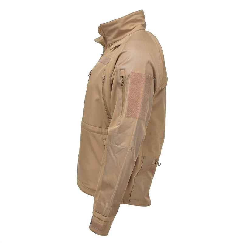 Mil-tec vindtät vandringsjacka Soft Shell Stormproof Zips Fleece Liner Coyote