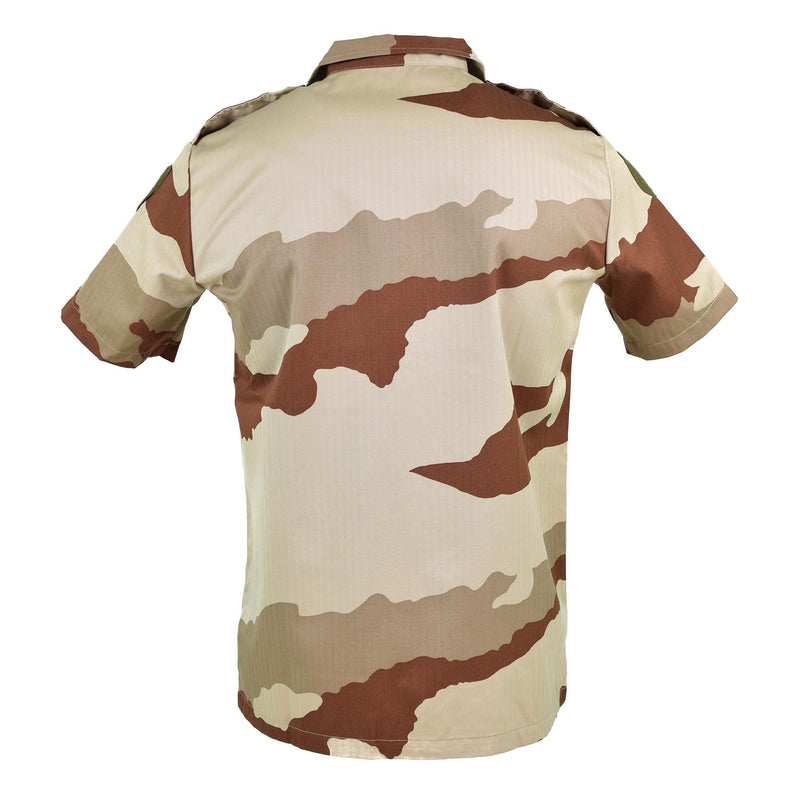 Äkta franska armé f2 skjorta öken camo kort ärm militär överskott utgåva nytt