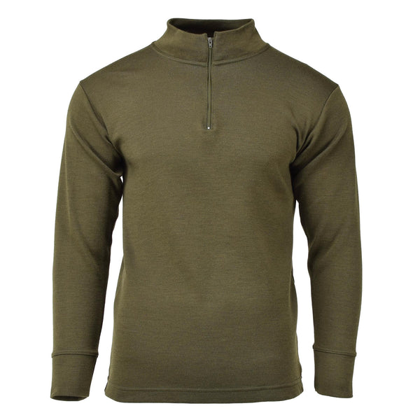 Original Italien Militär skjorta blixtlås under tröja lätt och andas oliv