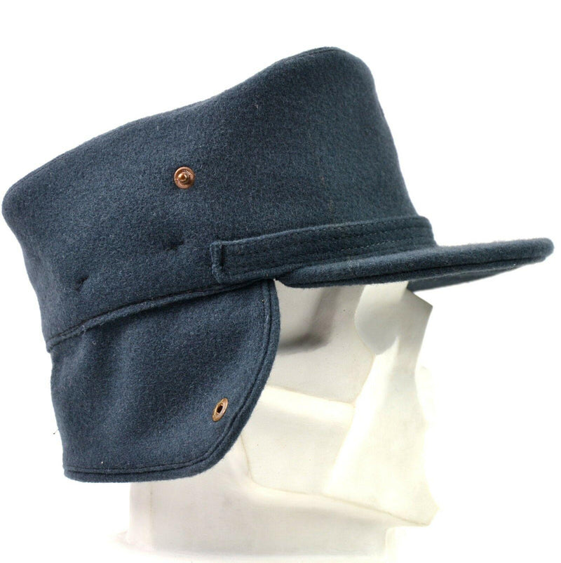 Original Swedish Army Wool Winter Hat. Blue Sverige Winter Cap ny