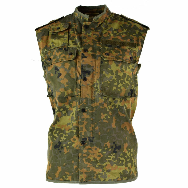 Original tysk armé väst dragkedja flecktarn camo taktisk strid bw armé fråga