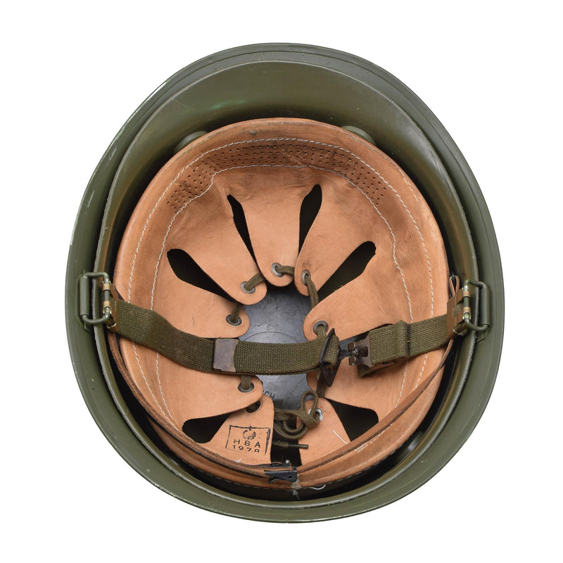 Original militär belgisk stålhjälm M51 Taktisk stridsarmé Inner PVC Olive