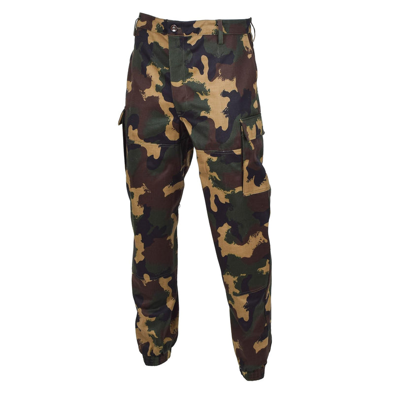 Äkta ungerska militärfält trupper byxor M1990 Woodland Camo förstärkt ny