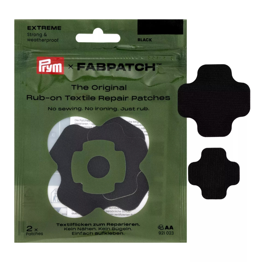 Prym FabPatch EXTREME självhäftande reparationsplåster Vattenavvisande Svart