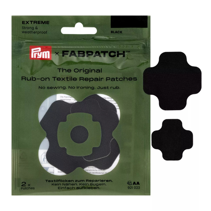 Prym FabPatch EXTREME självhäftande reparationsplåster Vattenavvisande Svart