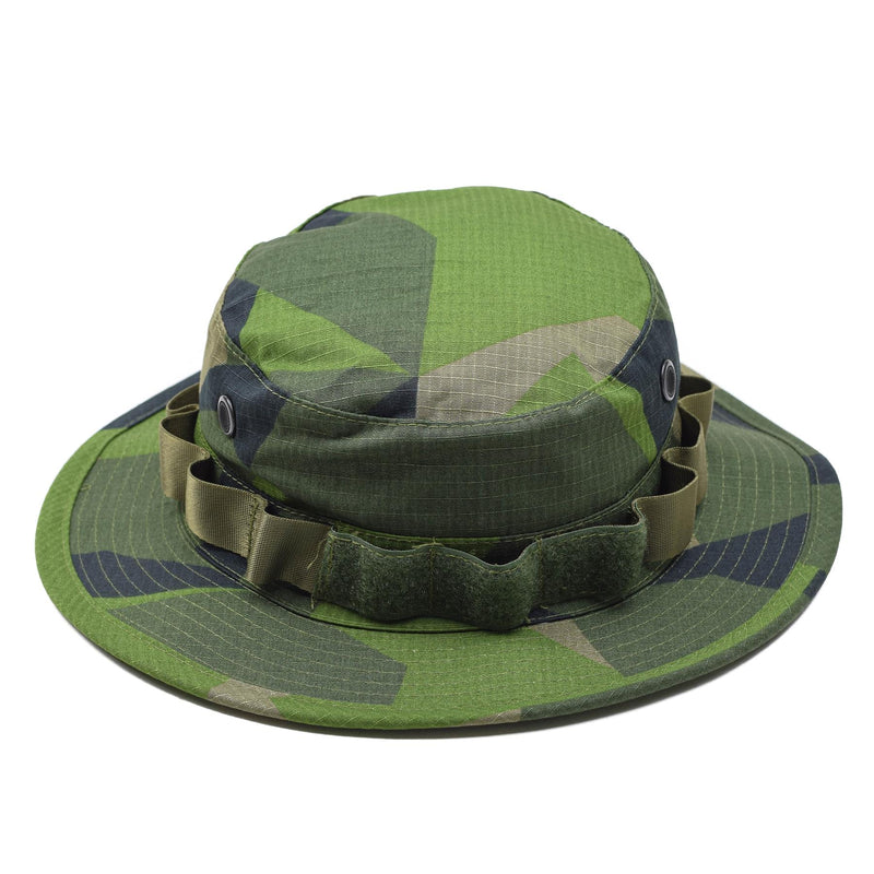 Tacgear Brand Swedish Military Style Boonie Hat Splinter Camo Ripstop Wide Brim