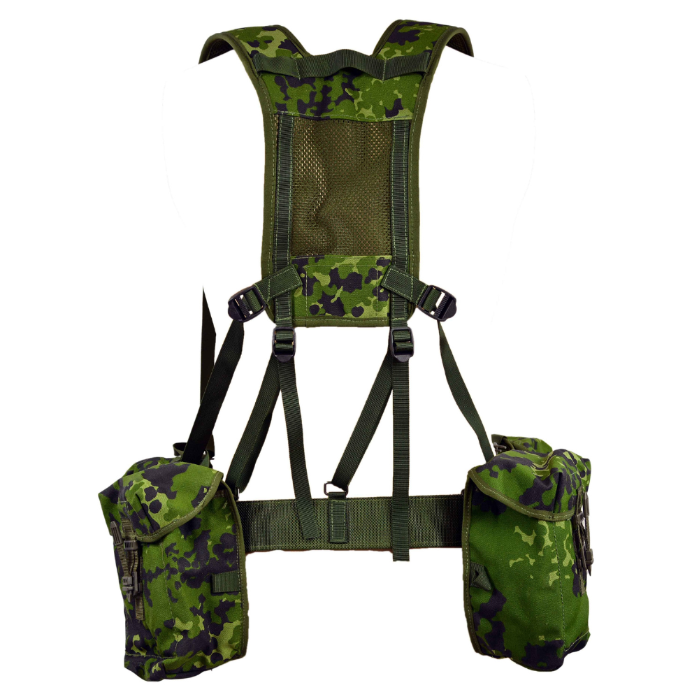 Original dansk militär M/96 CQC Webbing Set 6 delar justerbar M84 Camo