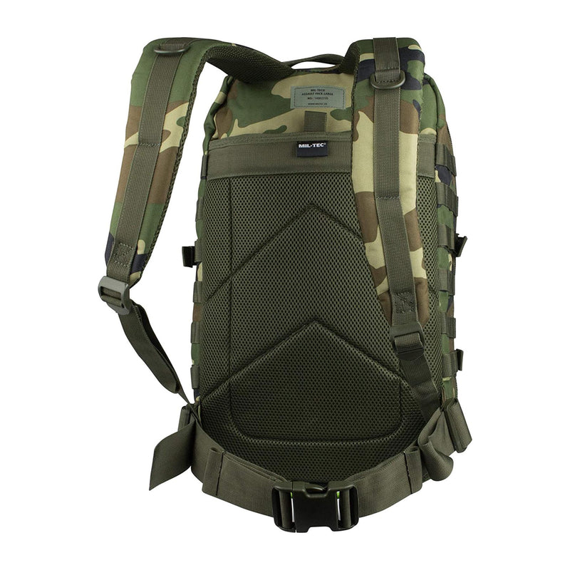 Mil-Tec U.S. Assault Trekking Rucksack 36L ryggsäck Woodland Camo Vandring Daypack