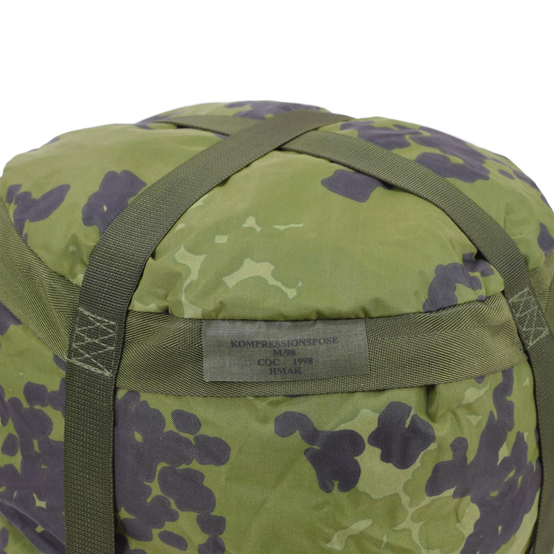 Original dansk militär kompressionsväska M84 Camo Pu Coated Lightweight New